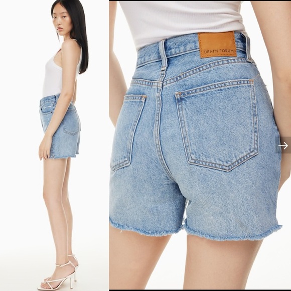 Denim Forum The Yoko Hi-rise Mid-thigh Denim Short - Picture 2 of 15